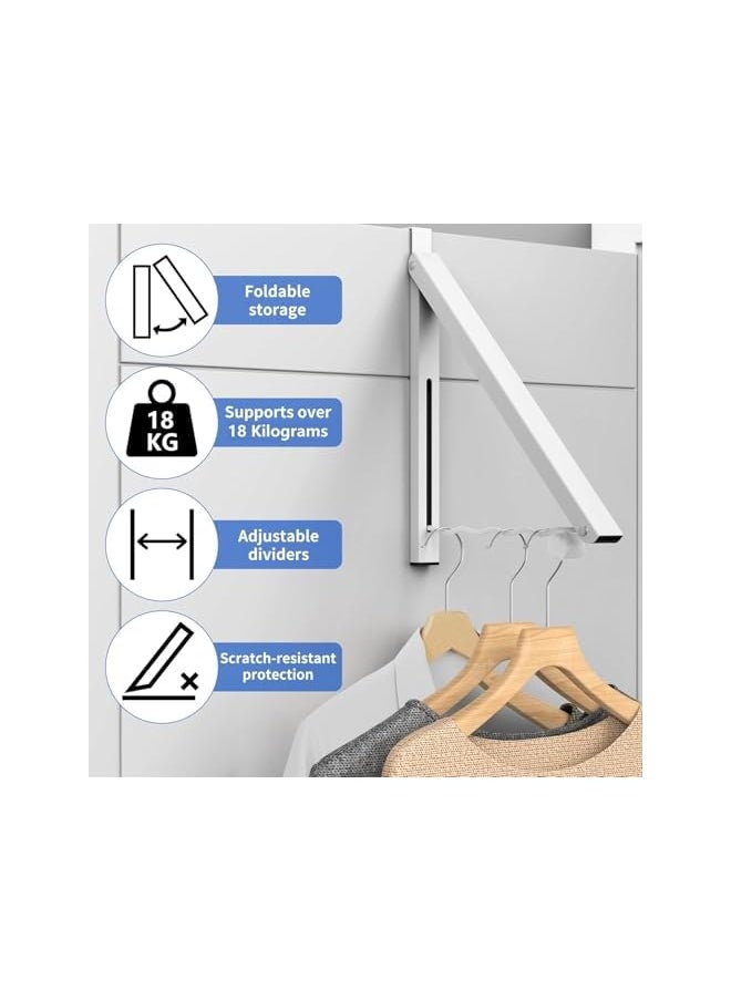PROMASS promass Over The Door Hanger Foldable - Over The Door Rack for Hanging Towels, Coats & Clothes - Over The Door Hanger Hooks for Bedroom, Washroom and Office  - Image 2