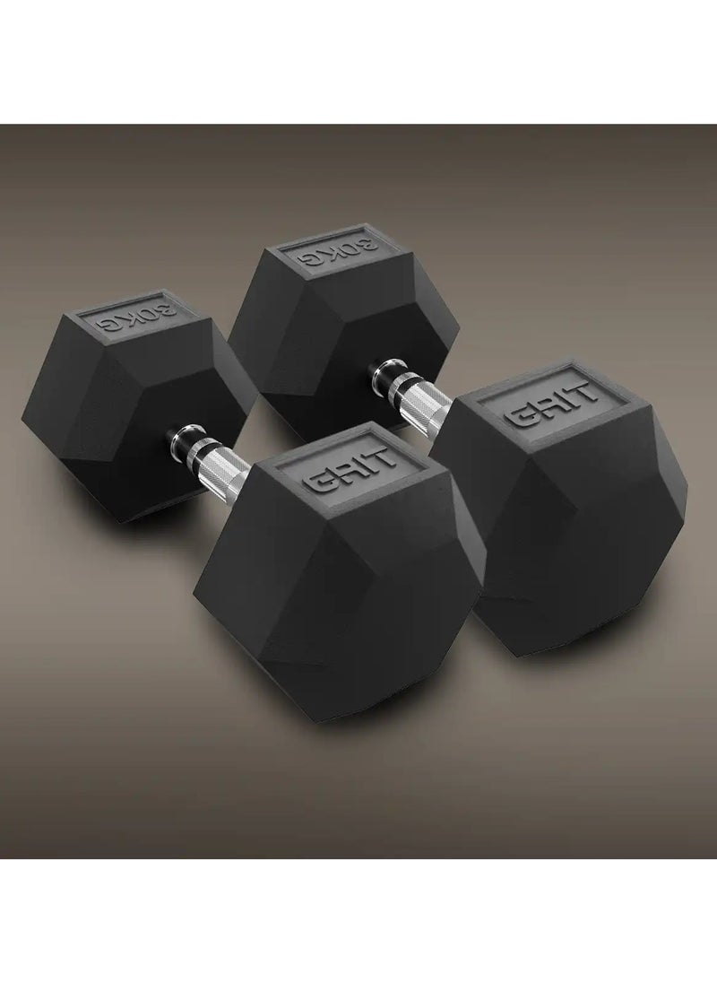 GRIT GRIT Hex Dumbbells - 30 kg Pair  - Image 1