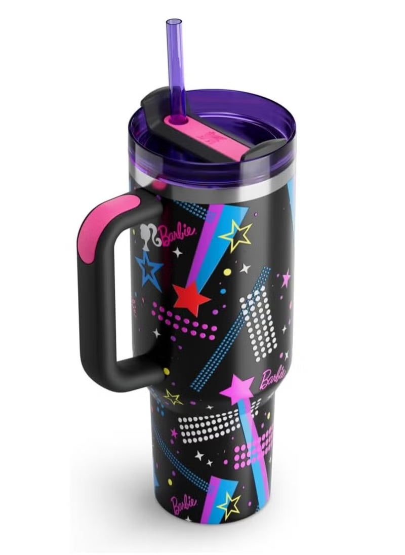 Barbie x Stanley 40oz Twist ’N Turn Quencher H2.0 Tumbler – Vital Orange Limited Edition, Recycled Stainless Steel, Leak-Resistant FlowState Lid, Reusable Straw, Double Wall Insulated BPA-Free Travel Mug for Hot & Cold Drinks
