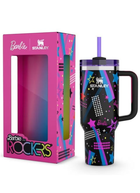 Barbie x Stanley 40oz Twist ’N Turn Quencher H2.0 Tumbler – Vital Orange Limited Edition, Recycled Stainless Steel, Leak-Resistant FlowState Lid, Reusable Straw, Double Wall Insulated BPA-Free Travel Mug for Hot & Cold Drinks