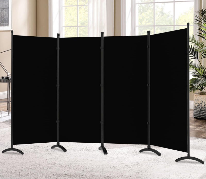 Room Divider 4 Pane 88W Partition Room Dividers and Folding Privacy Screens Wall Divider for Room Separation Freestanding Fabric Room Divider Panel for Home Office Classroom