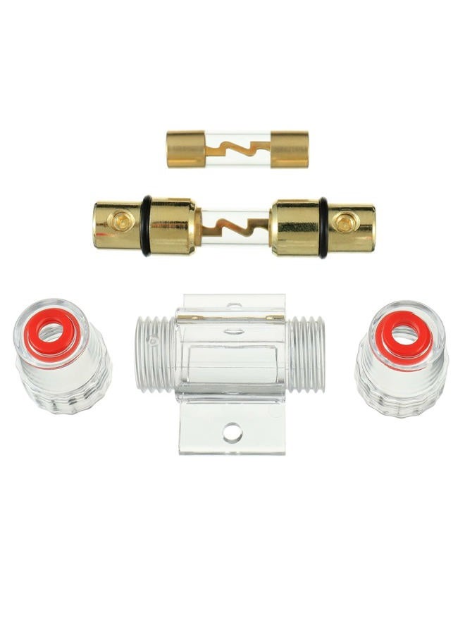 BOJACK 1 Pcs Gold Plated Inline AGU Fuse Holder ＆ 2 Pcs Gold Plated Glass 20A AGU Fuse for Automotive Audio Power Safety Protection (20A) - Image 4