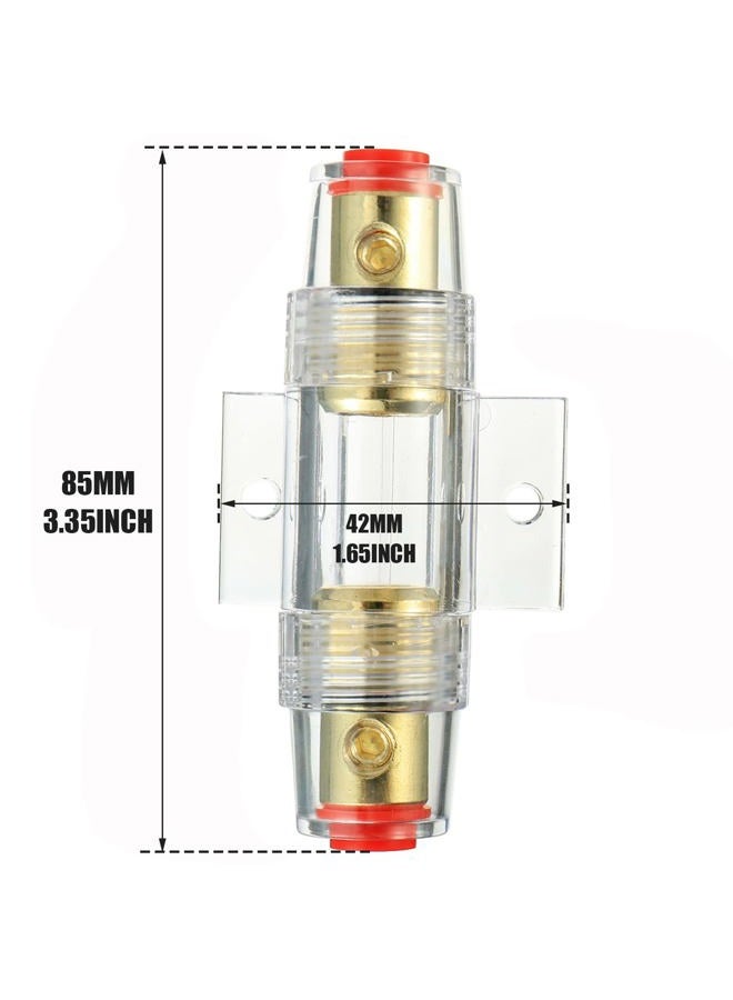 BOJACK 1 Pcs Gold Plated Inline AGU Fuse Holder ＆ 2 Pcs Gold Plated Glass 20A AGU Fuse for Automotive Audio Power Safety Protection (20A) - Image 5
