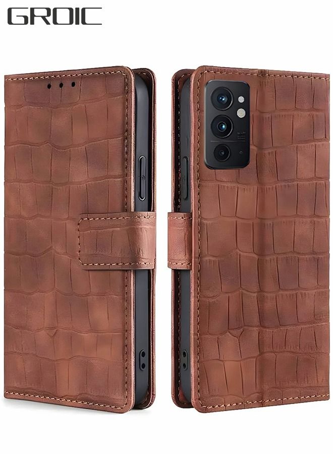 GROIC Phone Cover for Oneplus 9RT 6.62 Inch Wallet Folio Case, Premium Crocodile Pattern PU Leather Slim Fit Cover for Oneplus 9RT, Shock Resistant - Image 1