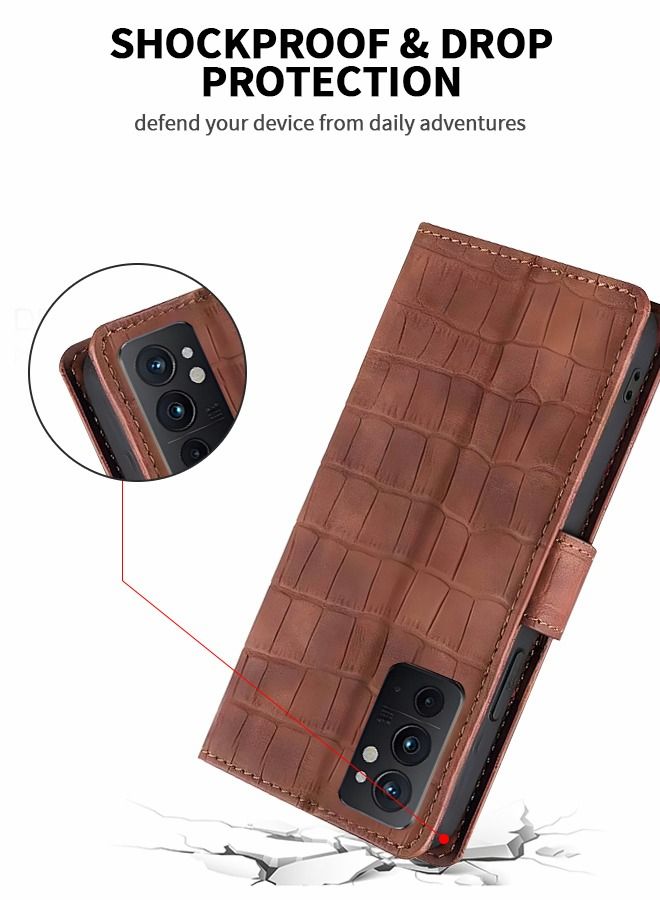 GROIC Phone Cover for Oneplus 9RT 6.62 Inch Wallet Folio Case, Premium Crocodile Pattern PU Leather Slim Fit Cover for Oneplus 9RT, Shock Resistant - Image 5