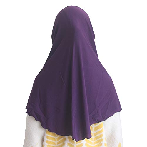 Modest Beauty Girls Hijab Muslim Kids Scarf Headwear Solid Color for 7-12 Years Ready to Wear - Image 3