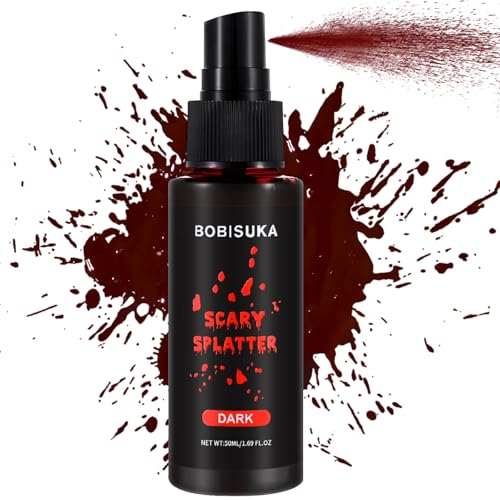BOBISUKA Fake Blood Spray for Cosplay  Vampire Blood Washable for Clothes and Face  Fake Blood Makeup Dark 50ml