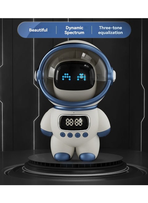 Astronaut Bluetooth Speaker, Astronaut Smart AI Interactive Bluetooth 5.1 Speaker Alarm Clock, HIFI Speaker Subwoofer Colorful Lights, Phone Card USB Flash Drive, FM Radio TF Expansion Play.
