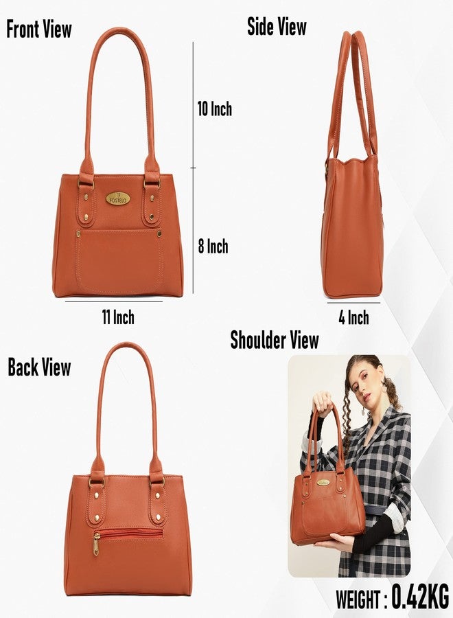Fostelo Women's River Satchel Tote Handbag for Women | Tote Bag for Work | Ladies Purse | Stylish Shoulder Bag | Gift For Women | Light Pink - Image 3