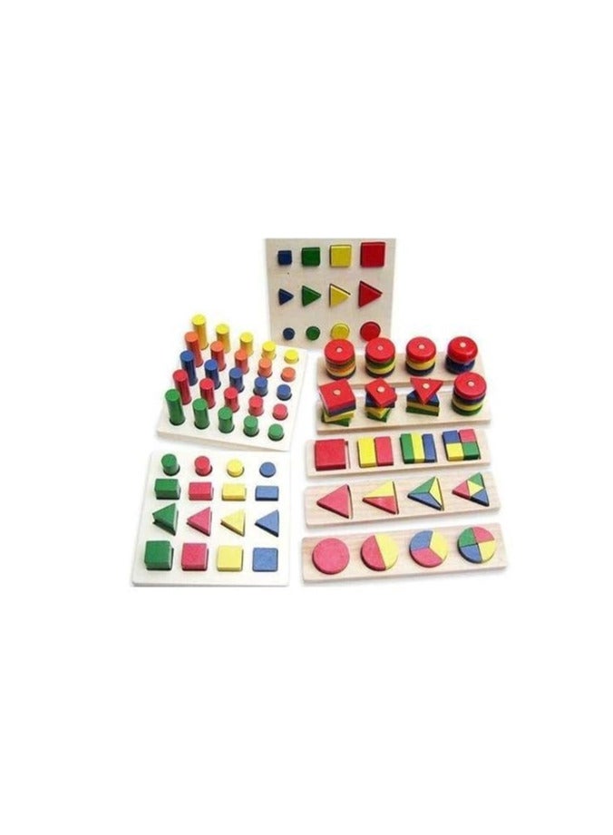 FUN TIME Wooden Shapes and Colors Toy Set 8 Pieces  - Image 2