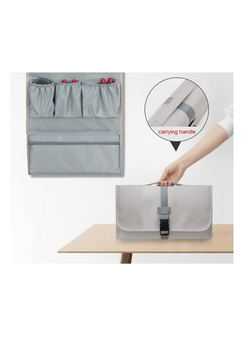 SOLARAE Travel Storage Bag for Dyson Airwrap Styler, Portable Hanging Bag Storage Organizer for Airwrap Styler and Attachments Waterproof PU Leather Carrying - Image 5