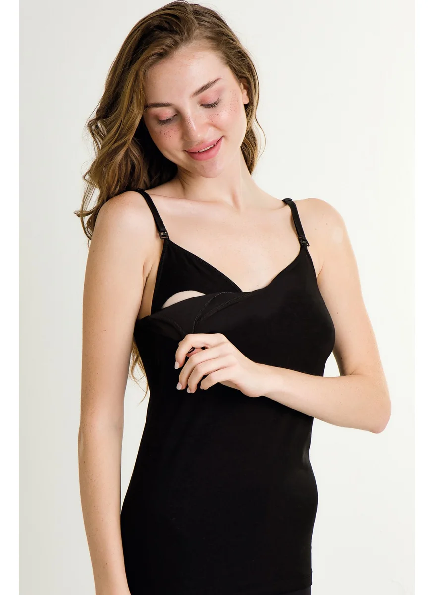 Parlingerie Maternity Nursing Tank Top Lined Black