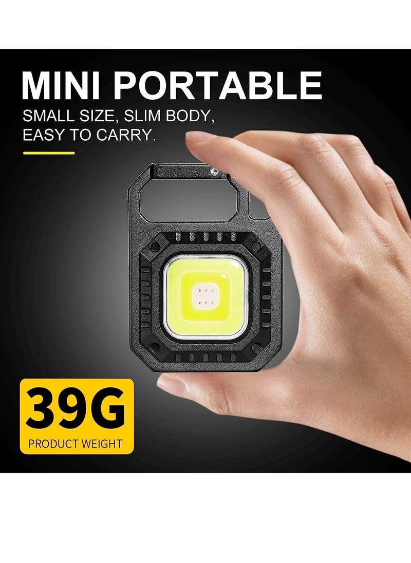 ELTRAZONE - Led Keychain Flashlight,1000lumens Rechargeable Cob Waterproof Portable Led Work Light,7 Light Modes Portable Pocket Light With Battery Display As Bottle Opener And Magnet Base For Walking And Camping - Image 1