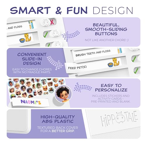 HIPPOTALE Chore Chart for Kids – Daily Routine Chart for Kids with Checklist & Stickers, Magnetic Kids Chore Chart – 360 Pcs Set of Chore Board Visual Schedule for Kids with Autism & Best ADHD Tools for Kids - Image 4