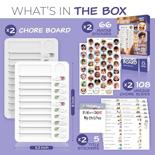 HIPPOTALE Chore Chart for Kids – Daily Routine Chart for Kids with Checklist & Stickers, Magnetic Kids Chore Chart – 360 Pcs Set of Chore Board Visual Schedule for Kids with Autism & Best ADHD Tools for Kids - Image 2