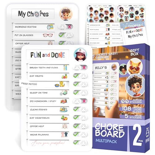 HIPPOTALE Chore Chart for Kids – Daily Routine Chart for Kids with Checklist & Stickers, Magnetic Kids Chore Chart – 360 Pcs Set of Chore Board Visual Schedule for Kids with Autism & Best ADHD Tools for Kids - Image 1