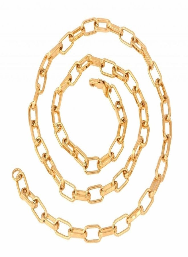 ZIVOM® Gold Plated Italian Oval Link Cable Belcher Chain 23" Gift - Image 1