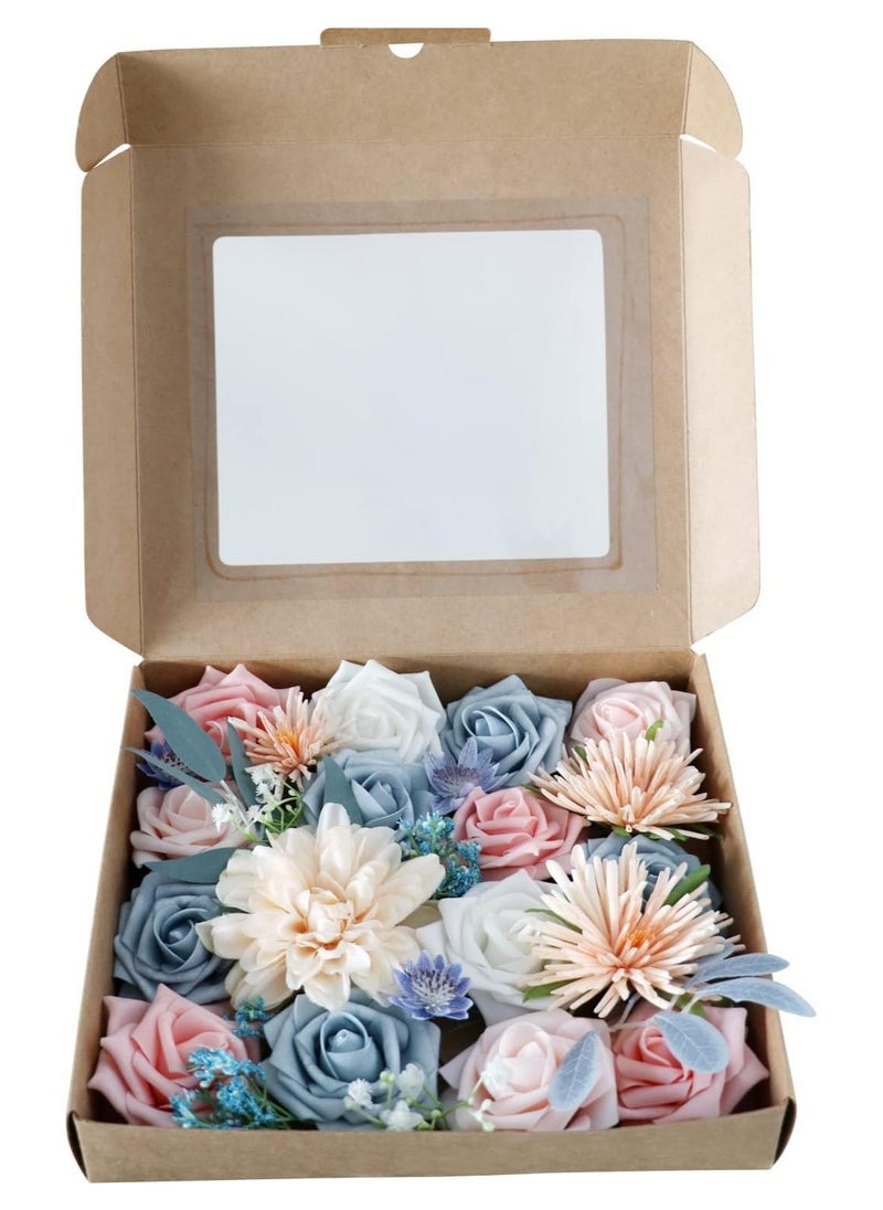GT-Wheel Artificial Flowers Combo Box Silk Fake Faux Flower Centerpieces for DIY Wedding Cake Topper Floral Arrangements  - Image 5