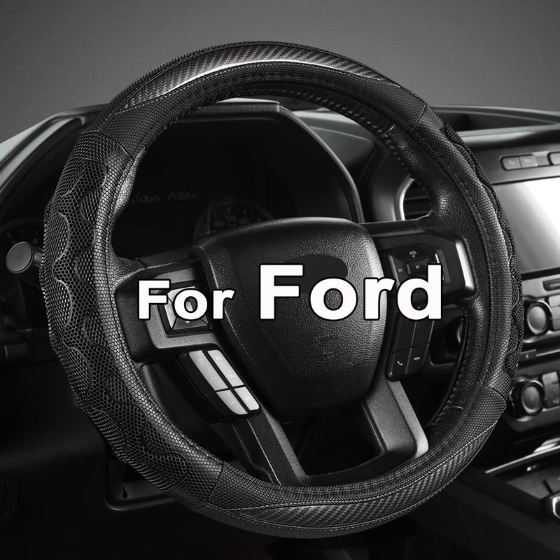 GIANT PANDA Car Steering Wheel Cover for Ford F150 F250 F350 Expedition 15516 inches Gray