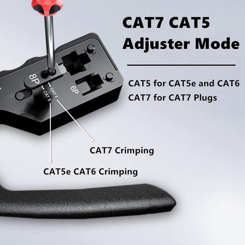 Seth Enterprises (Cat7 Pro Tool) Pass Through RJ45 Cat7 & Cat6A Crimping Connectors, 8P8C Modular Plug, 50U Nickel Plated, 23 AWG, for Network Cable - Image 2