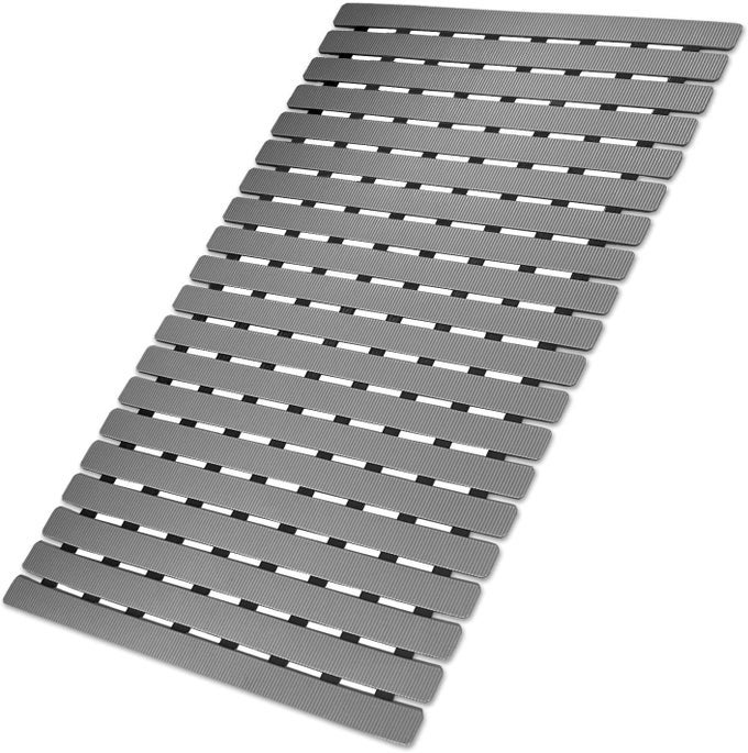 BATHTUB MAT NON SLIP SHOWER MAT FOR INSIDE SHOWER SUCTION CUPS DESIGN AND DRAIN HOLES 275 X 157 INCH BATHROOM ESSENTIALS SAFE EASY TO DIY CUT SOFT AND ECOFRIENDLY MATERIALS