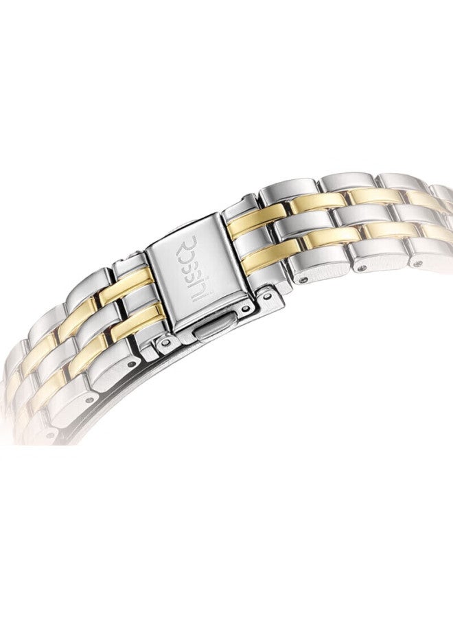 ROSSINI Women'S Watch Business National Watch Mechanical Watch White Dial Steel Strap 517774 - Image 3