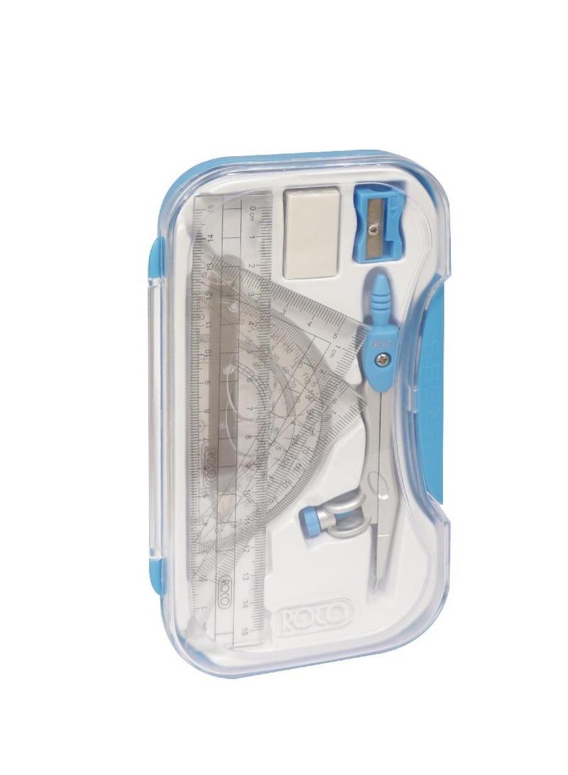 روكو مجموعة الهندسة مجموعة الرياضيات/بلاستيك أزرق، ٨ أجزاء - Image 1