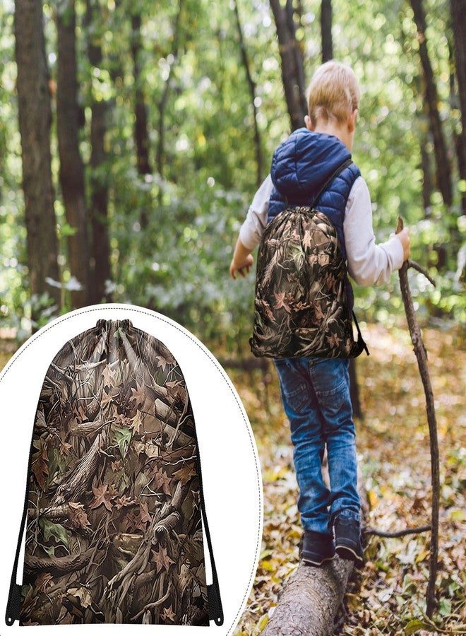 Kacctyen 30 Pcs Forest Camouflage Drawstring Backpack Bulk for Men Women Realistic Camouflage Hunting Camo Gift Bags for Gym Traveling Hunter Themed Party - Image 3