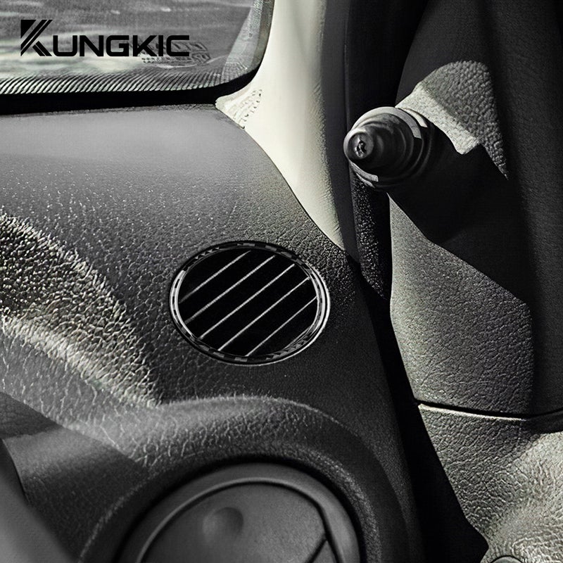Real Soft Carbon Fiber Sticker For Fiat Panda 2003 2004 2005 2006 2007 2008 2009 2010 2011 LHD RHD Car Instrument Air Outlet - Image 3