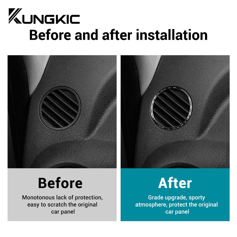 Real Soft Carbon Fiber Sticker For Fiat Panda 2003 2004 2005 2006 2007 2008 2009 2010 2011 LHD RHD Car Instrument Air Outlet - Image 4
