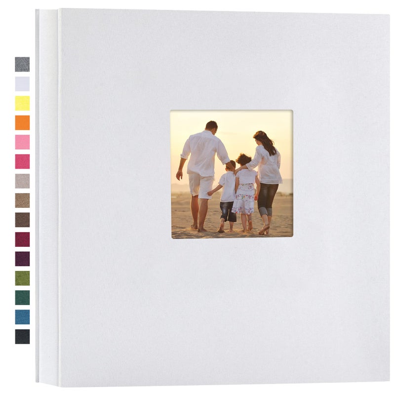 potricher Linen Hardcover Photo Album 4x6 600 Photos Large Capacity for Family Wedding Anniversary Baby Vacation White 600 Pockets