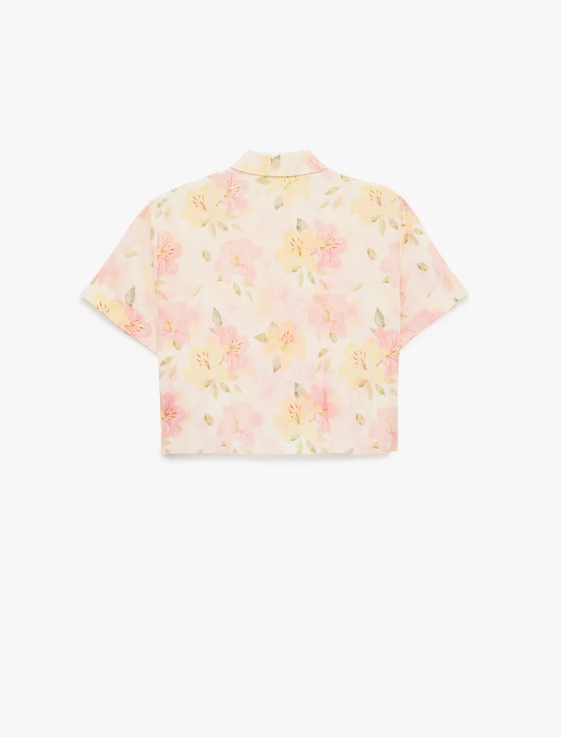 كوتون Floral Crop Shirt