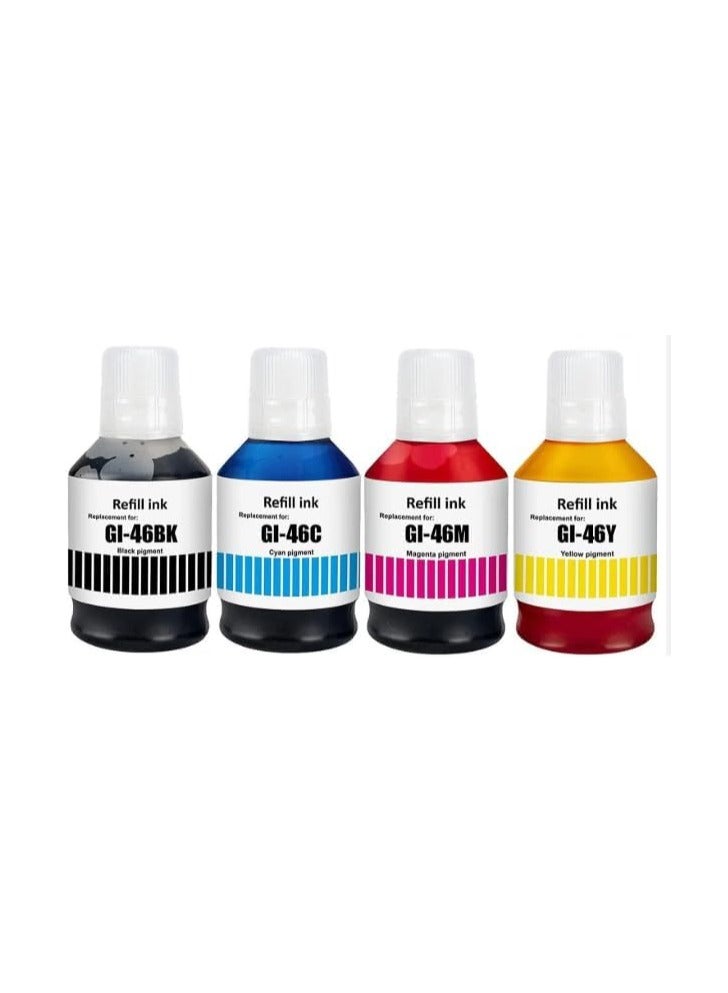 GI-46 Ink set 4-Color Multipack for GI-46 GI 46 Compatible for GX6040/GX7040 Printer Prints Up to 8,000 Pages (PigmentBlack Cyan Magenta Yellow)  - Image 1