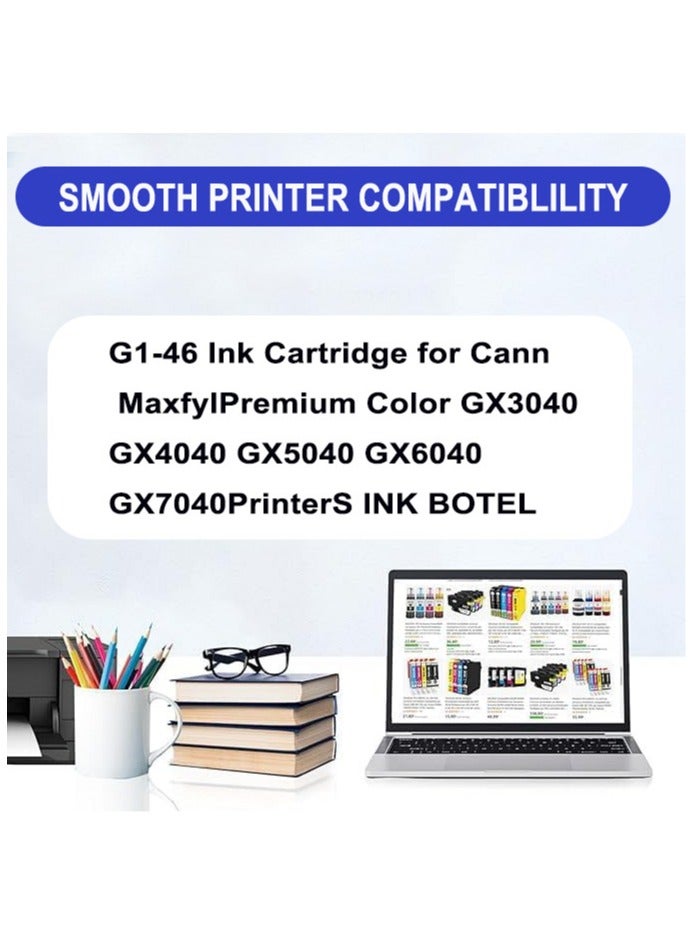 GI-46 Ink set 4-Color Multipack for GI-46 GI 46 Compatible for GX6040/GX7040 Printer Prints Up to 8,000 Pages (PigmentBlack Cyan Magenta Yellow)  - Image 3