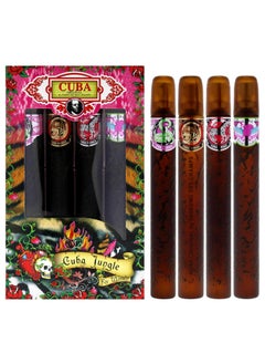 Cuba Cuba Original by Parfums Des Champs Jungle Collection 4Piece Perfume Variety Gift Set  Includes Snake Tiger Zebra Heartbreaker  117 Oz Perfume EDP Each 