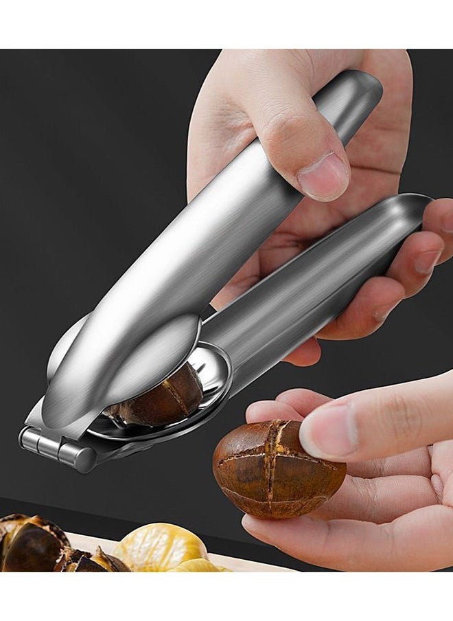 Generic 1 Pcs Stainless Steel Chestnut Clip Peeler Nut Cracker Pecan Walnut Plier Opener 304 Stainless Steel Kitchen Tools Cutter,Nut Cracker Sheller Walnut Pliers  - Image 2