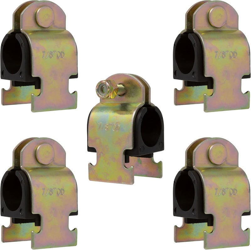 Metpure Rubber Cushion Strut Clamp 3/4" NOM (7/8" OD) for Mounting Copper Piping, PEX Pipe, CVPC Tubing - 5 Pack - Image 1
