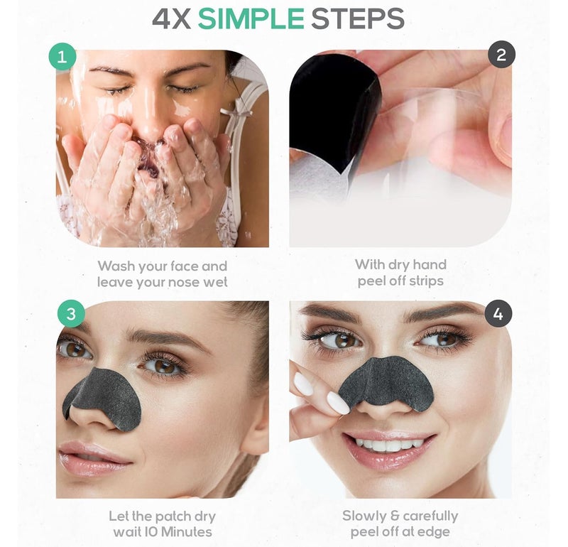 Generic Charcoal Pore Strips for Blackhead Removal Deep Cleansing Nose Strips Pack of 5  - Image 4