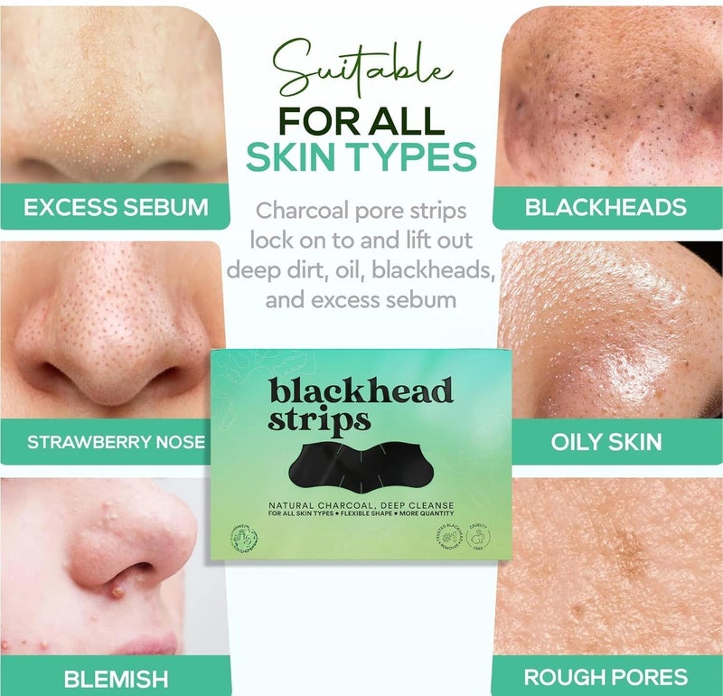Generic Charcoal Pore Strips for Blackhead Removal Deep Cleansing Nose Strips Pack of 5  - Image 5