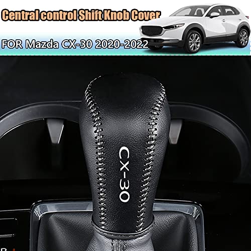 Kakash Custom Interior Accessories for Mazda CX30 2020 2021 2022 Leather Automatic Gear Shift Knob CoverTransimission Boots Shift Lever Leather SheathRed Stitches - Image 3