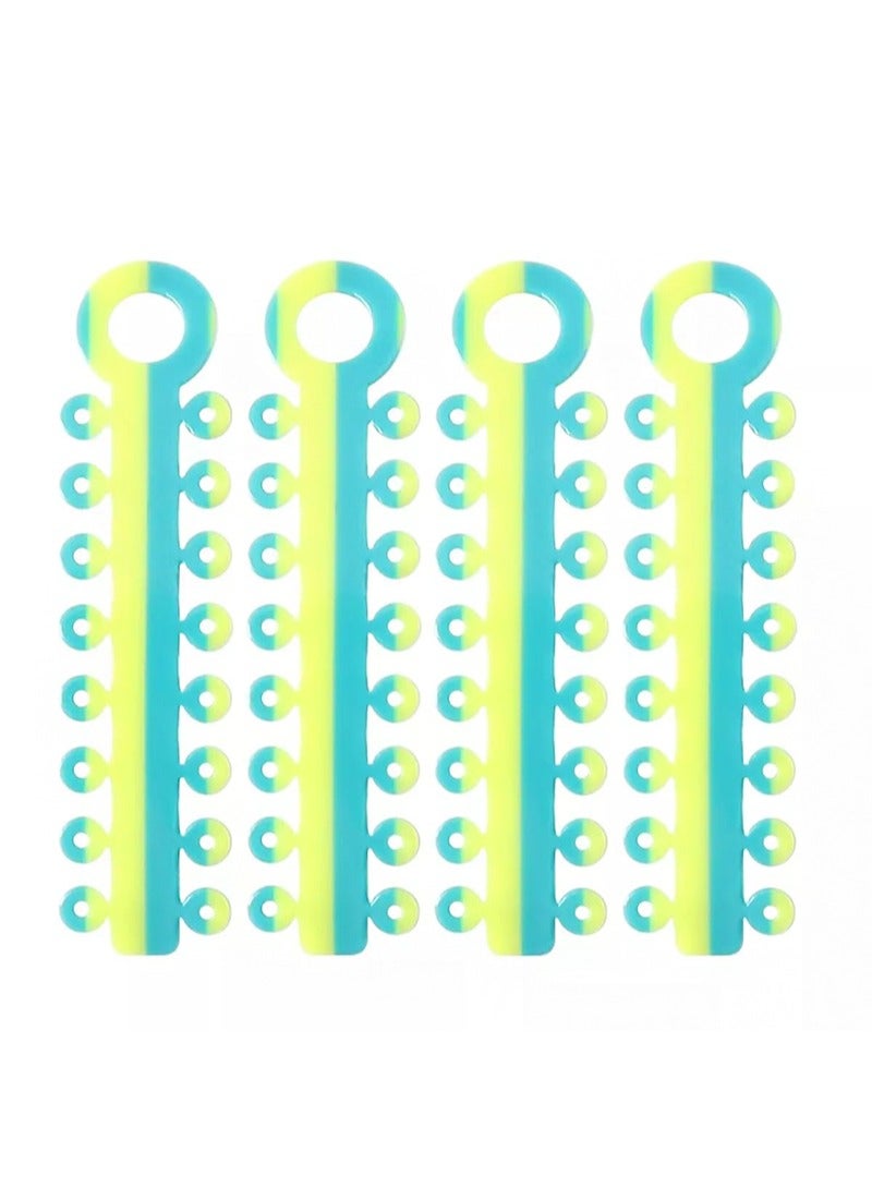 هالونهي 20 عصا (320 قطعة) ربطات تقويم الأسنان ثنائية اللون، ربطات تقويم الأسنان متعددة الألوان، أربطة مطاطية مرنة على شكل حلقة دائرية، أكثر متعة للأطفال والمرضى (أزرق وأصفر) - Image 2