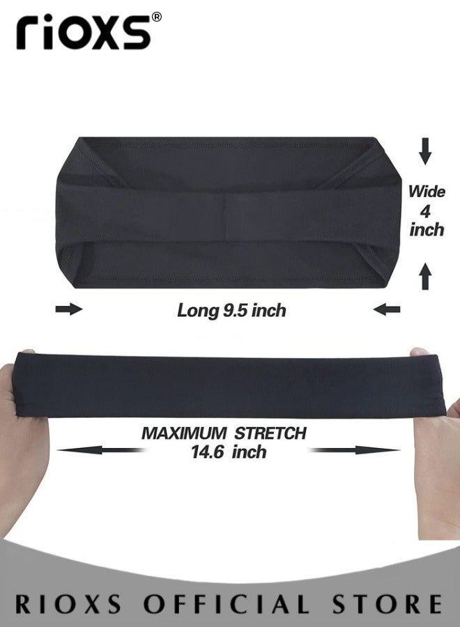 RIOXS 8 Pcs Sports Headband Wristbands Set for Mens and Women Elastic Breathable Sweatband Exercise Non Slip Protective Headband Wrist Guard Comfortable Anti-Sweat Suit - Image 5