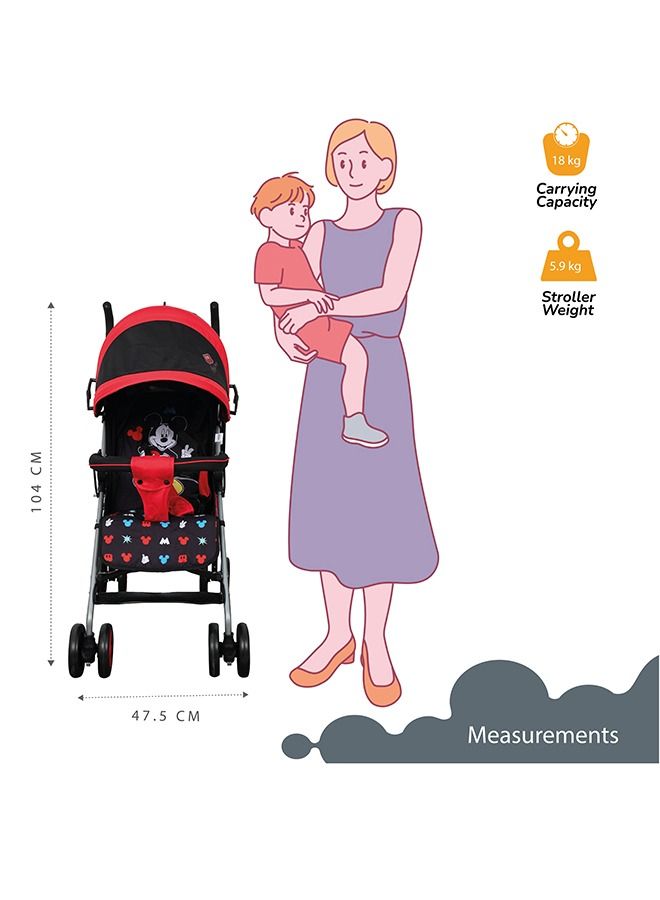 Disney Mickey Mouse Lightweight Adventure Stroller Plus Storage Cabin, 0 - 36 Months - Image 4
