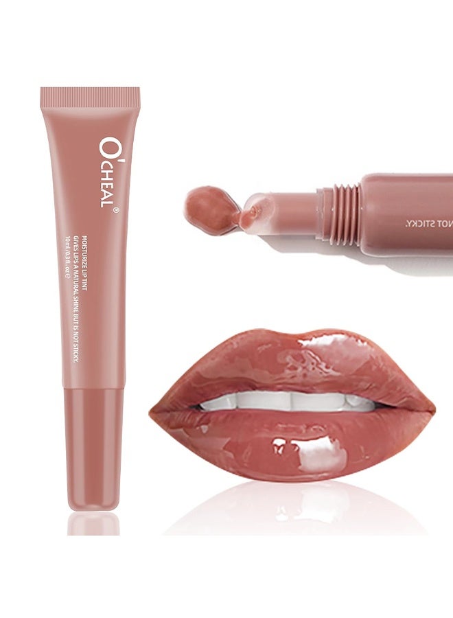 OCHEAL Moisturize Lip Tint，Hydrating Tinted Lip Balm, Natural Glossy Sheer Lip Stain, Lightweight, Plumping, Non Sticky, Long-Lasting, Anti-Wrinkle Lip Butter #02 Lightbrown - Image 1