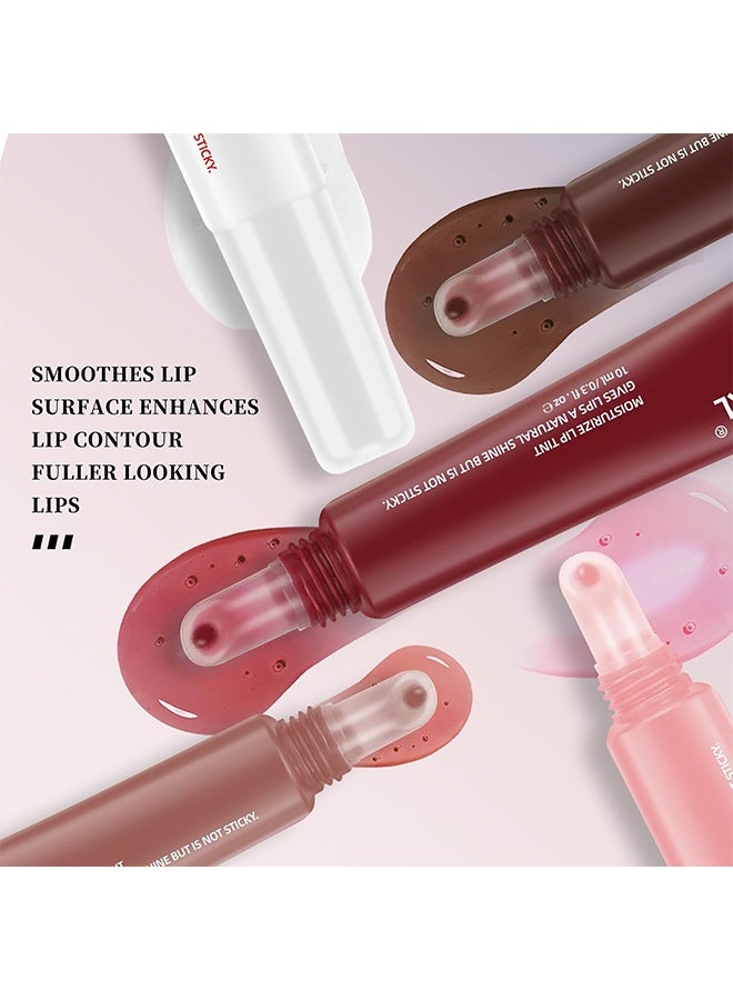 OCHEAL Moisturize Lip Tint，Hydrating Tinted Lip Balm, Natural Glossy Sheer Lip Stain, Lightweight, Plumping, Non Sticky, Long-Lasting, Anti-Wrinkle Lip Butter #02 Lightbrown - Image 4