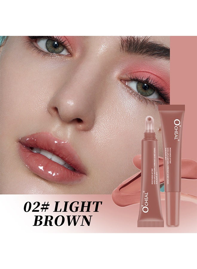 OCHEAL Moisturize Lip Tint，Hydrating Tinted Lip Balm, Natural Glossy Sheer Lip Stain, Lightweight, Plumping, Non Sticky, Long-Lasting, Anti-Wrinkle Lip Butter #02 Lightbrown - Image 2