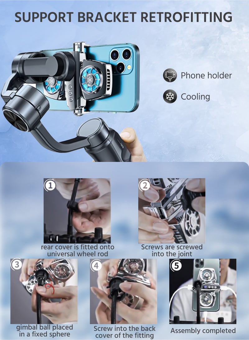 إطار خلفي لتبريد الهاتف المحمول، مروحتان للتبريد، مروحة تبريد محمولة للهاتف المحمول، مروحة عالمية للهاتف المحمول للبث المباشر على تيك توك وغيرها من أجهزة تبريد الهواتف المحمولة. - Image 5