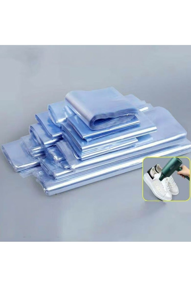 50 قطعة، أكياس انكماش حراري، أكياس تغليف هدايا، أكياس سلة، أكياس انكماش شفافة، صناديق هدايا، لوازم هدايا، غشاء مانع للتسرب شفاف، غشاء انكماش حراري - Image 1