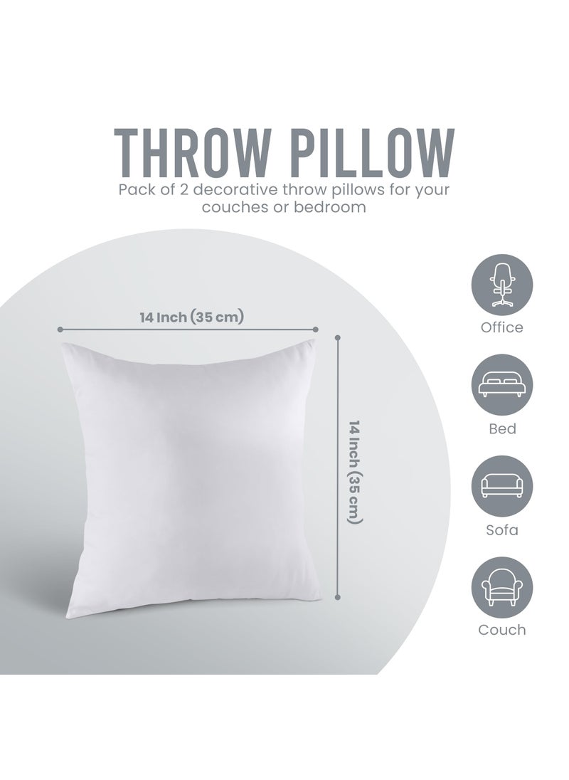 Utopia Bedding Utopia Bedding Throw Pillows Insert (Pack of 2  White) - 14 x 14 Inches Bed and Couch Pillows - Indoor Decorative Pillows  - Image 5