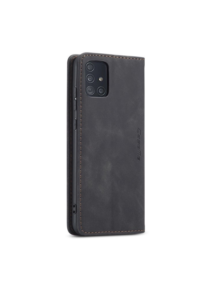 CaseMe CaseMe Samsung Galaxy A51 Case Wallet, for Samsung Galaxy A51 Wallet Case Book Folding Flip Folio Case with Magnetic Kickstand Card Slots Protective Cover - Black  - Image 2